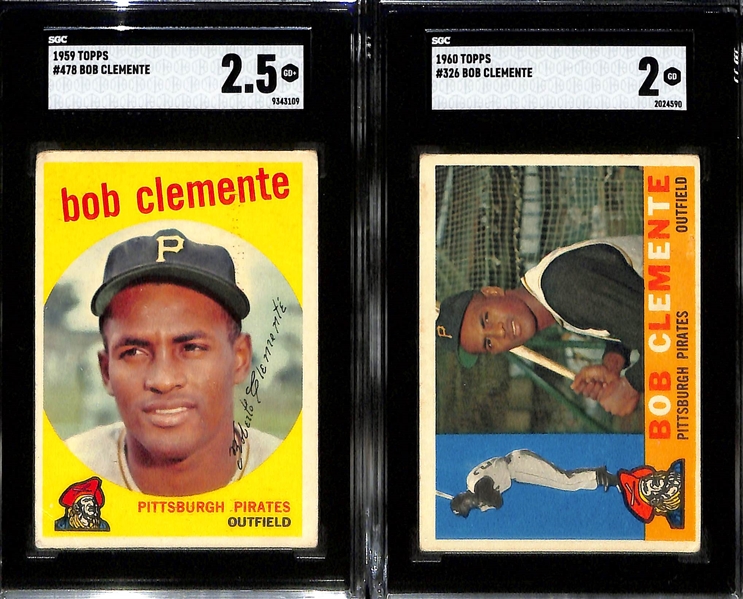 Lot of (4) 1957-1960 SGC Graded Topps Roberto Clemente Cards w. 1958 Topps #52 SGC 4.5
