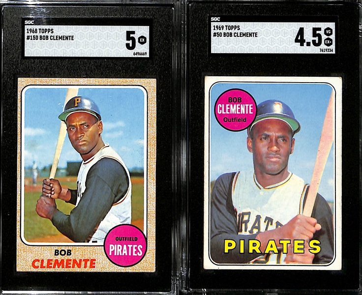 Lot of (5) Topps SGC Graded Roberto Clemente Cards w. 1971 Topps #630 SGC 4.5