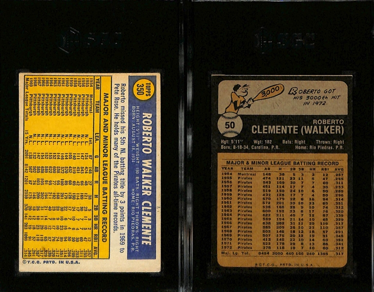 Lot of (5) Topps SGC Graded Roberto Clemente Cards w. 1971 Topps #630 SGC 4.5