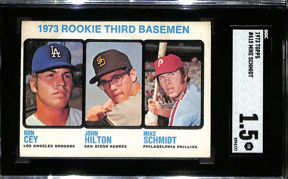 1965 Topps #477 Steve Carlton (RC) SGC 5 & 1973 Topps Mike Schmidt (RXC) #615 SGC 1.5