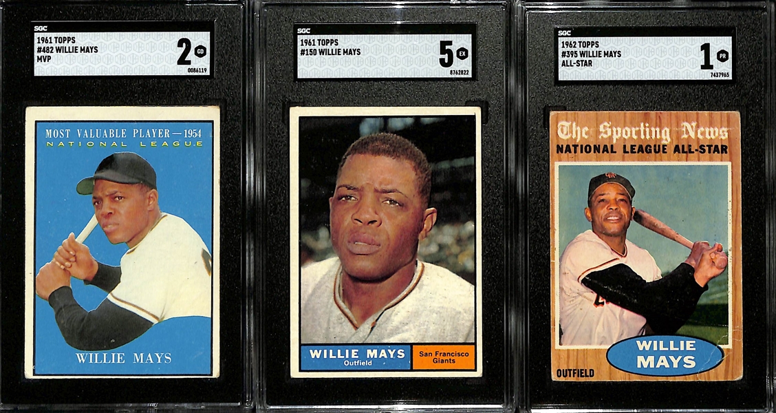 Lot of (10) 1960-'73 SGC Graded Topps Willie Mays Cards