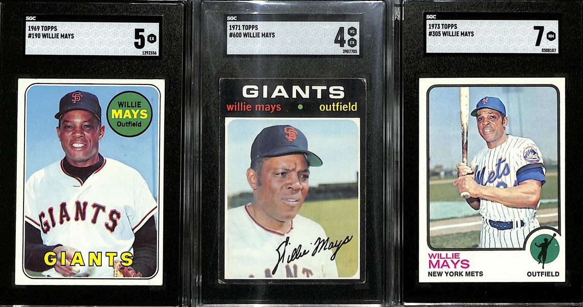 Lot of (10) 1960-'73 SGC Graded Topps Willie Mays Cards