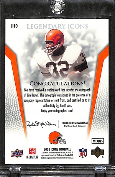 2008 Upper Deck Icons Jim Brown Legendary Icons Autograph Card #25/25