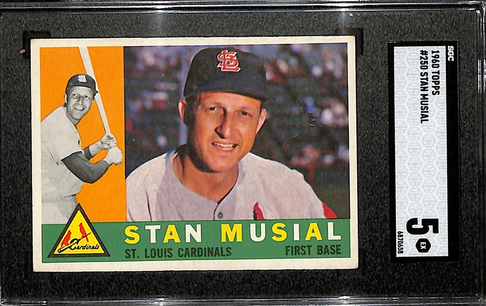 Lot of (7) Topps SGC Graded Baseball HOFer Cards w. 1960 Topps Stan Musial SGC 5