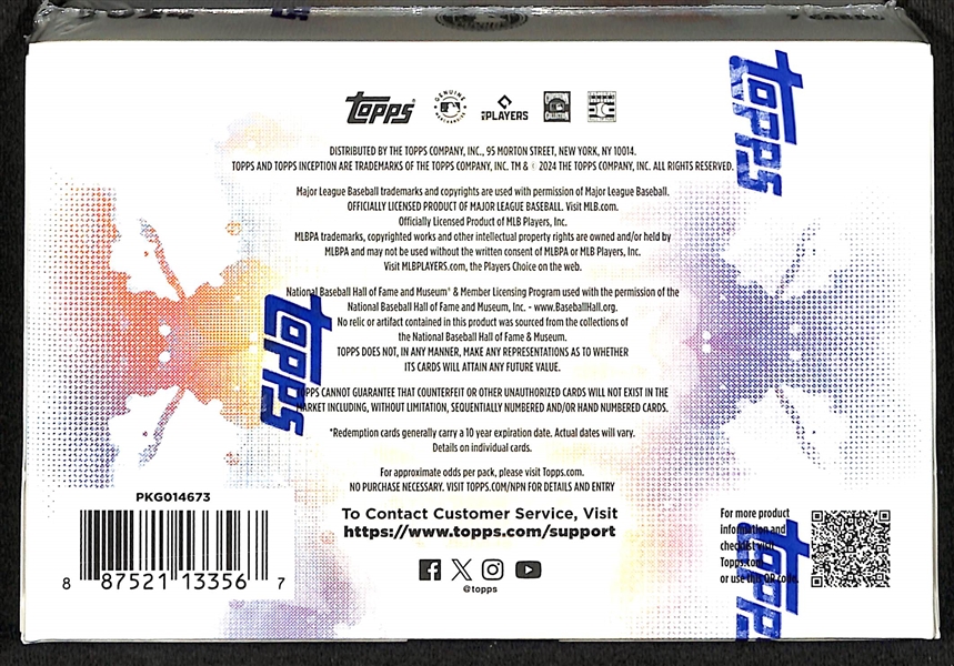 2024 Topps Inception Baseball Factory Sealed Hobby Box