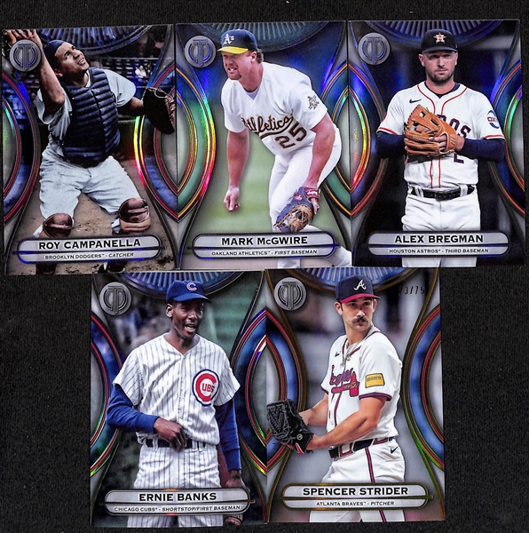 Lot of (17) Topps Tribute Baseball Cards w. Mookie Betts Relic #/50 & Aaron Judge Relic #/99
