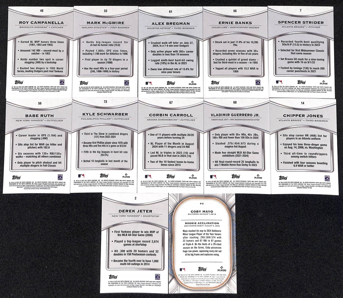 Lot of (17) Topps Tribute Baseball Cards w. Mookie Betts Relic #/50 & Aaron Judge Relic #/99