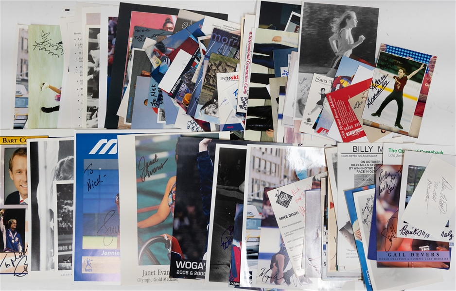 Lot of (150+) Signed Olympic Athletes Photos & Memorabilia (many personalized) w. Billy Mills, Jenny Finch,+ (JSA Auction Letter)