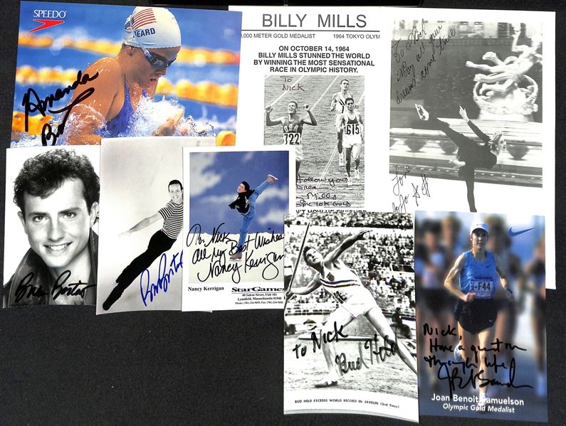 Lot of (150+) Signed Olympic Athletes Photos & Memorabilia (many personalized) w. Billy Mills, Jenny Finch,+ (JSA Auction Letter)