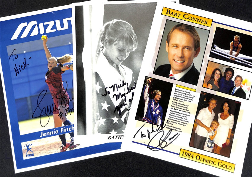 Lot of (150+) Signed Olympic Athletes Photos & Memorabilia (many personalized) w. Billy Mills, Jenny Finch,+ (JSA Auction Letter)