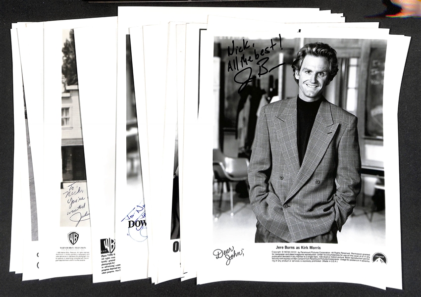 Lot of (18+) Signed  Television Promo Prints (many personalized) w. Jere Burns, + (JSA Auction Letter)