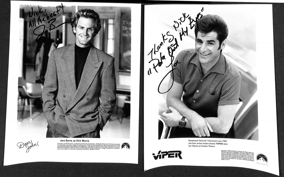 Lot of (18+) Signed  Television Promo Prints (many personalized) w. Jere Burns, + (JSA Auction Letter)