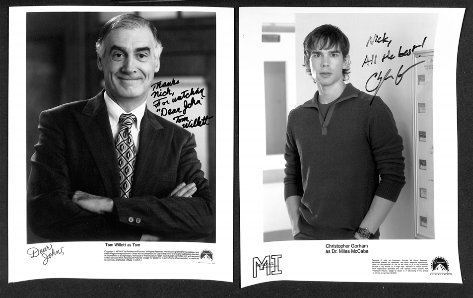 Lot of (18+) Signed  Television Promo Prints (many personalized) w. Jere Burns, + (JSA Auction Letter)
