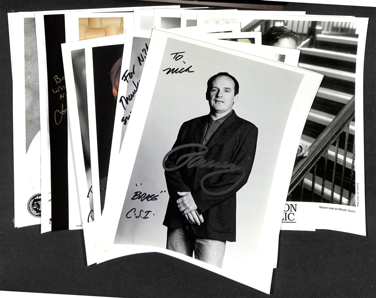 Lot of (23) Signed TV Drama Prints (many personalized) w. Paul Guilfoyle, Jeri Ryan (Boston Public), + (JSA Auction Letter)