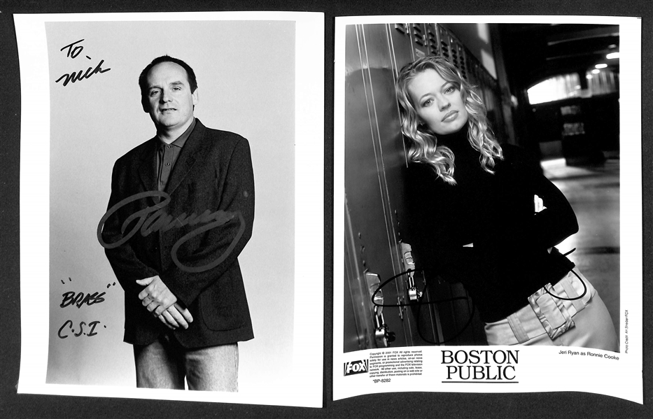 Lot of (23) Signed TV Drama Prints (many personalized) w. Paul Guilfoyle, Jeri Ryan (Boston Public), + (JSA Auction Letter)