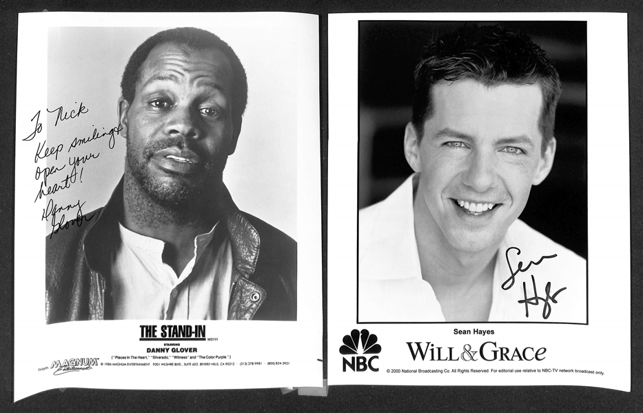 Lot of (17) Signed Prints (many personalized) w. Danny Glover & Sean Hayes (JSA Auction Letter)