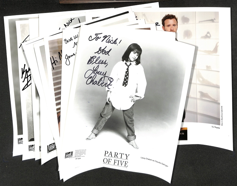 Lot of (13) Signed Prints (many personalized) w. Lacey Chabert & Mark D. Espinoza (JSA Auction Letter)