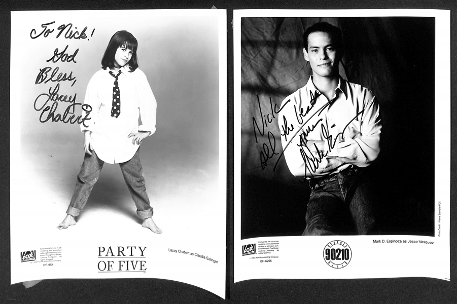 Lot of (13) Signed Prints (many personalized) w. Lacey Chabert & Mark D. Espinoza (JSA Auction Letter)