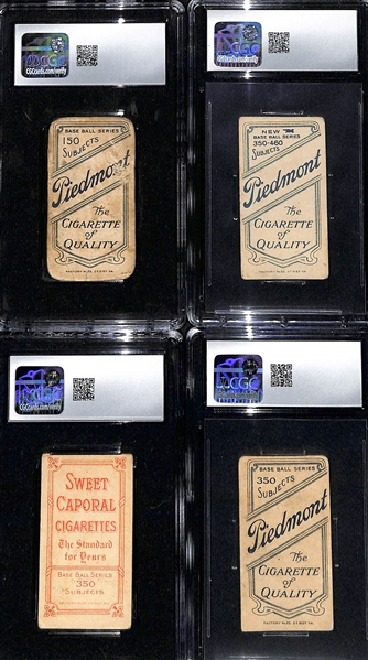 Lot of (4) CGC Graded 1909-11 T206 Baseball Cards w. Elmer Flick (HOF) CGC 1
