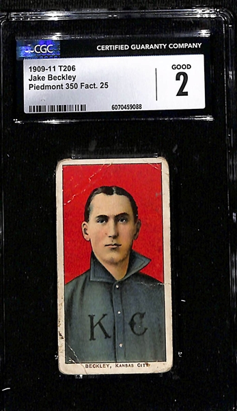 1909-11 Piedmont 350 Jake Beckley Kansas City (HOF) CGC 2