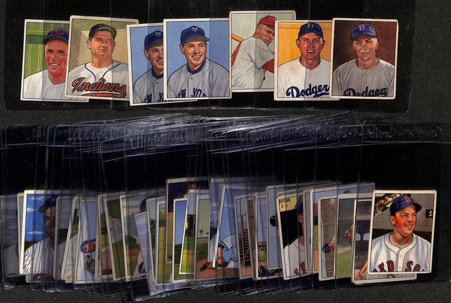 Lot of (45) 1950 Bowman Baseball Cards w. Pee Wee Reese and Gil Hodges.