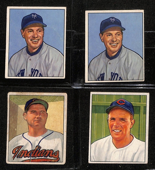 Lot of (45) 1950 Bowman Baseball Cards w. Pee Wee Reese and Gil Hodges.
