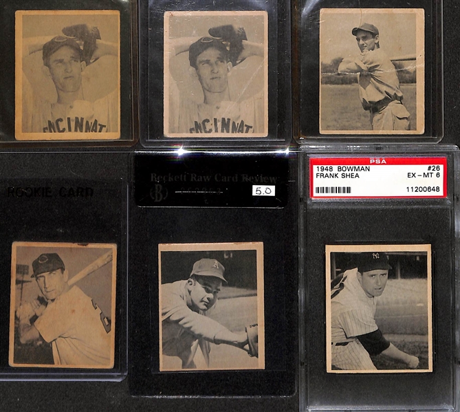 Lot of (10) 1948 Bowman Baseball Cards w. (6) Graded inc. Bob Elliott SGC 3