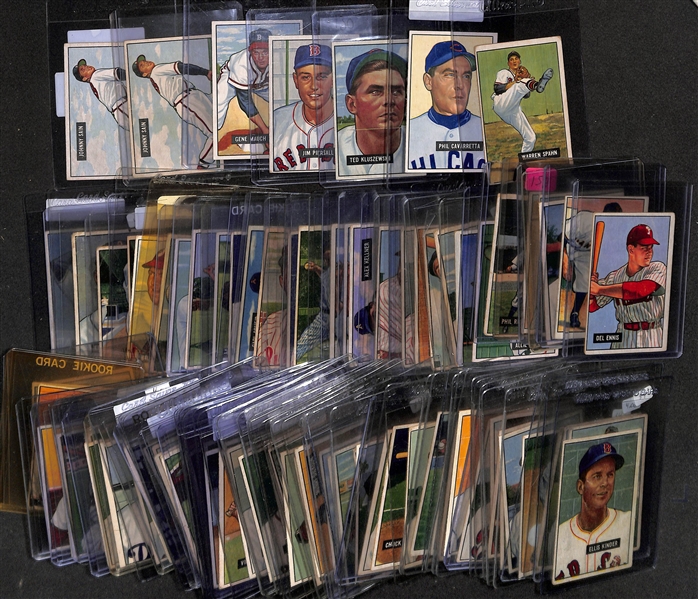Lot of (98) 1958 Bowman Baseball Cards w. Warren Spahn 