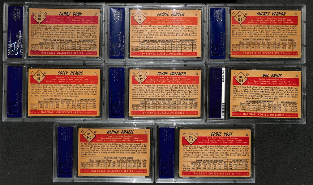 Lot of (8) PSA Graded 1953 Bowman Color Baseball Cards w. Larry Doby PSA 5