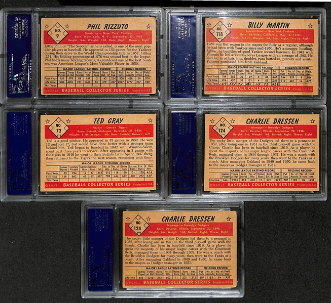Lot of (5) 1953 PSA Graded Bowman Color Baseball Cards w. Billy Martin 4