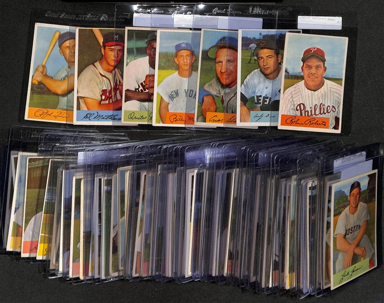 Lot of (88) 1954 Bowman Baseball Cards w. Robin Roberts