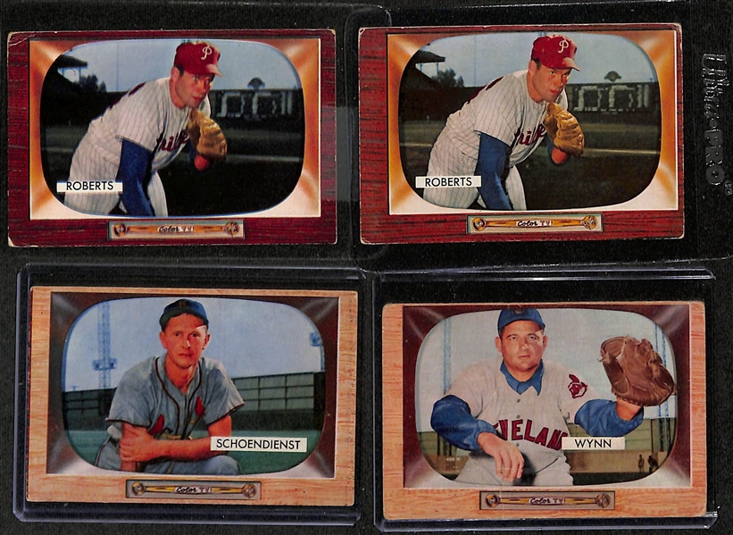 Lot of (133) Assorted 1955 Bowman Baseball Cards w. (2) Robin Roberts