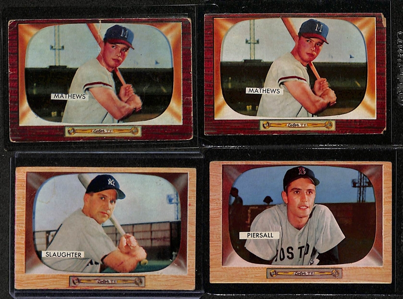 Lot of (133) Assorted 1955 Bowman Baseball Cards w. (2) Robin Roberts