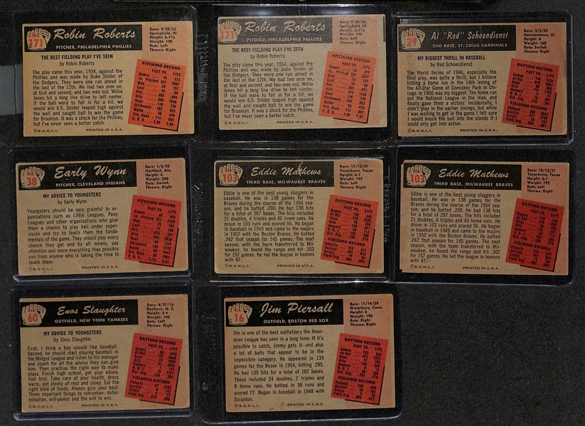Lot of (133) Assorted 1955 Bowman Baseball Cards w. (2) Robin Roberts