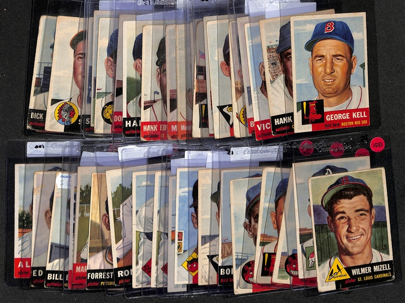 Lot of (39) 1953 Topps Baseball Cards w. George Kell (HOF)