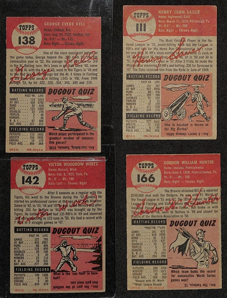 Lot of (39) 1953 Topps Baseball Cards w. George Kell (HOF)