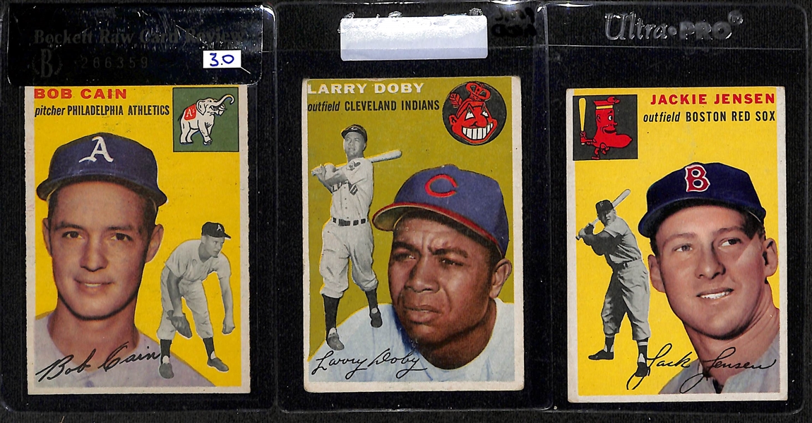 Lot of (73) 1954 Topps Baseball w. Bob Cain BRCR 3 & Larry Doby (HOF)