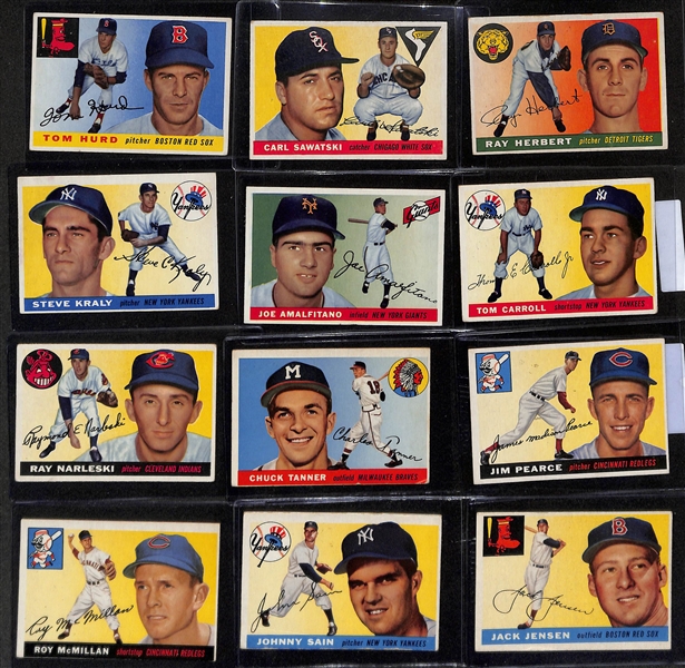 Lot of (43) 1955 Topps Baseball w. Bill Skowron (RC) PSA 6