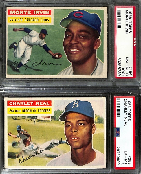 Lot of (6) Graded 1956 Topps Baseball w. Whitey Ford BVG 4.5