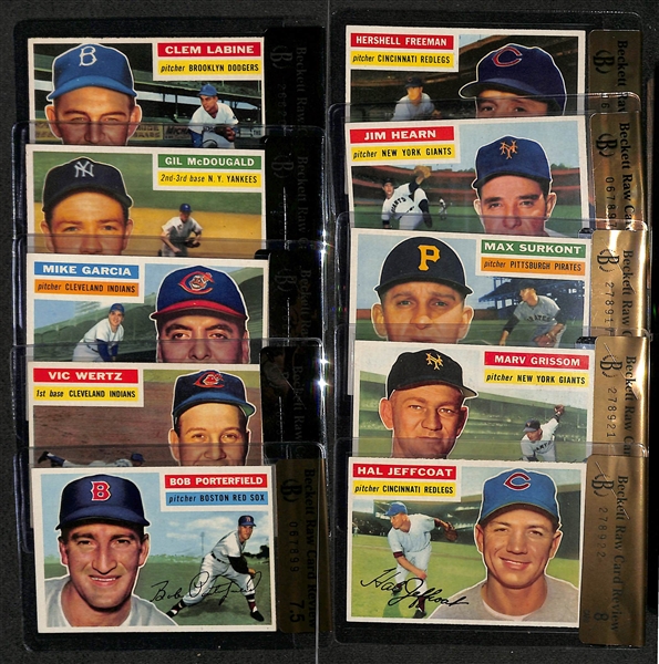 Lot of (10) 1956 Topps BRCR Cards w. Hal Jeffcoat BRCR 8