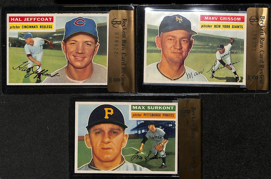 Lot of (10) 1956 Topps BRCR Cards w. Hal Jeffcoat BRCR 8