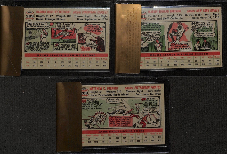 Lot of (10) 1956 Topps BRCR Cards w. Hal Jeffcoat BRCR 8