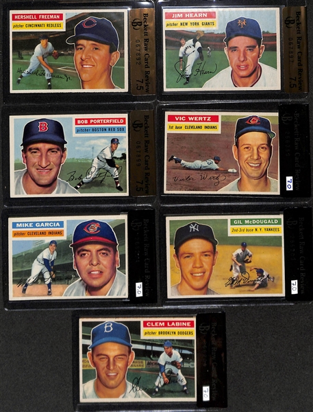 Lot of (10) 1956 Topps BRCR Cards w. Hal Jeffcoat BRCR 8