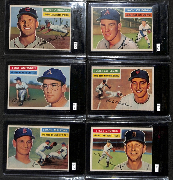 Lot of (18) BCRVC 1956 Topps Baseball Cards w.  Richie Ashburn BRCR 6.5