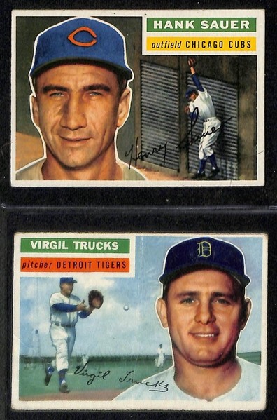 Lot of (62) 1956 Topps Baseball Cards w. William Harridge