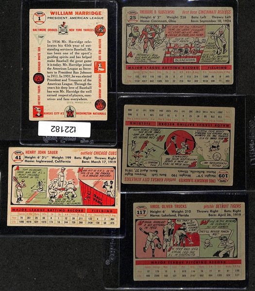 Lot of (62) 1956 Topps Baseball Cards w. William Harridge