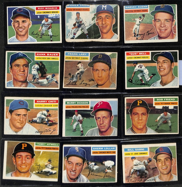 Lot of (62) 1956 Topps Baseball Cards w. William Harridge