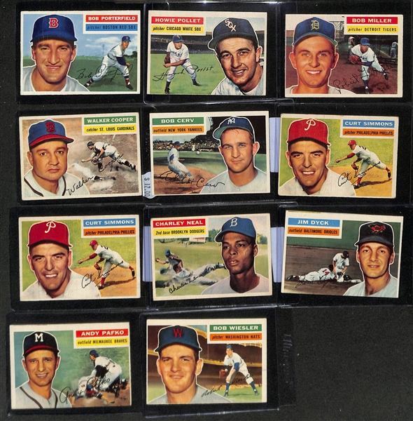 Lot of (62) 1956 Topps Baseball Cards w. William Harridge