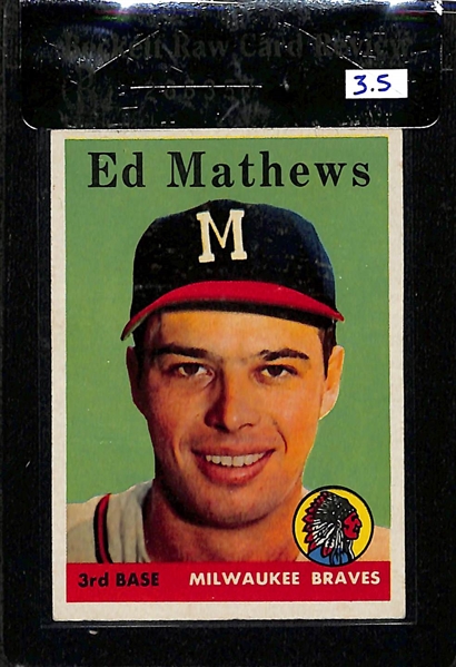 Lot of (18) 1958-77 Topps BRCR w. 1958 Eddie Mathews BCRV 3.5