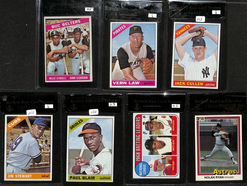 Lot of (18) 1958-77 Topps BRCR w. 1958 Eddie Mathews BCRV 3.5